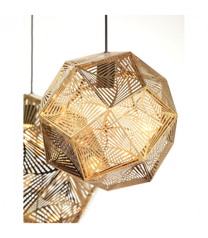 Foggia 32cm Pendant Ceiling Light Gold Stainless Steel Black Fabric Wire LED E27-3