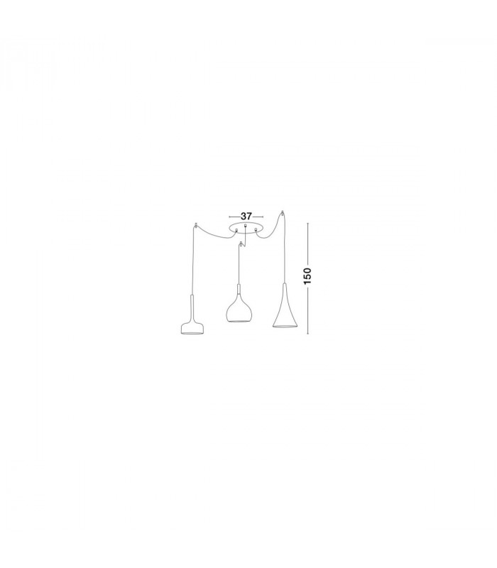 Nuorese 3 Light Cluster Pendant Ceiling Light Aluminium Dark Brown Outside Gold Inside LED E27-3