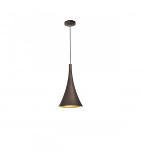 Nuorese 20cm Dome Pendant Ceiling Light Aluminium Dark Brown Outside Gold Inside LED E27-1