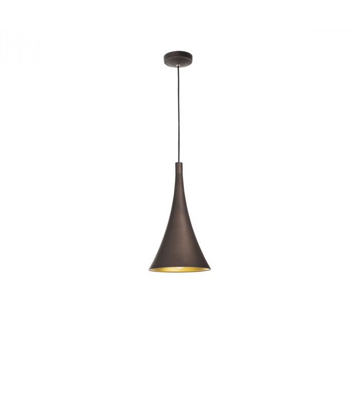 Nuorese 20cm Dome Pendant Ceiling Light Aluminium Dark Brown Outside Gold Inside LED E27-1