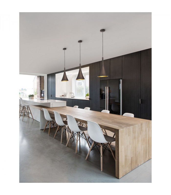 Nuorese 20cm Dome Pendant Ceiling Light Aluminium Dark Brown Outside Gold Inside LED E27-2