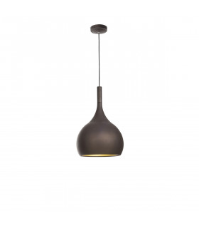 Nuorese 24cm Dome Pendant Ceiling Light Aluminium Dark Brown Outside Gold Inside LED E27-1