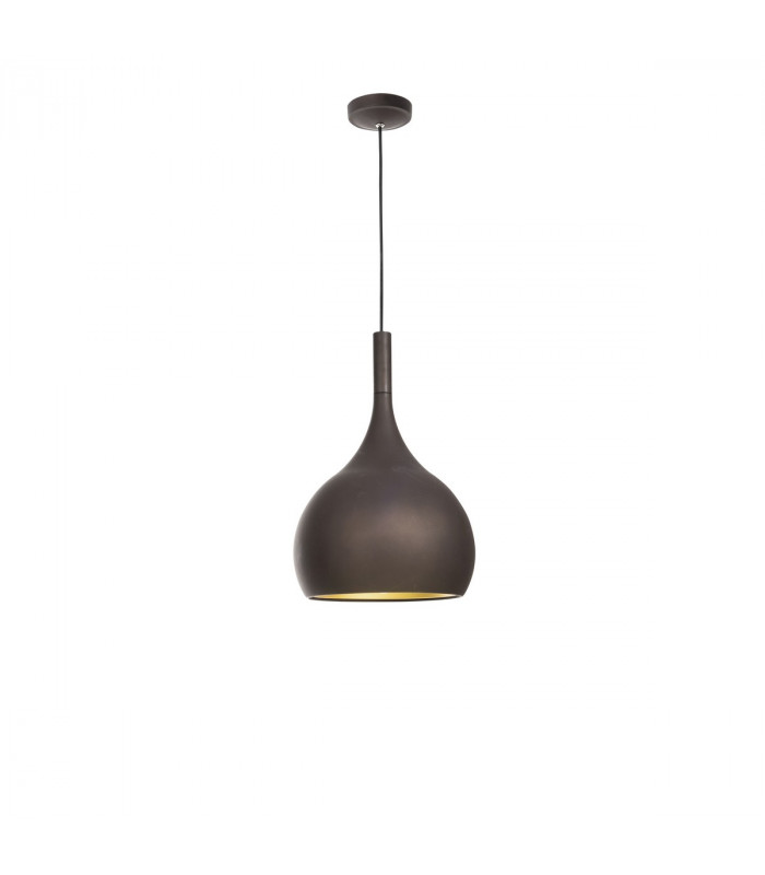 Nuorese 24cm Dome Pendant Ceiling Light Aluminium Dark Brown Outside Gold Inside LED E27-1