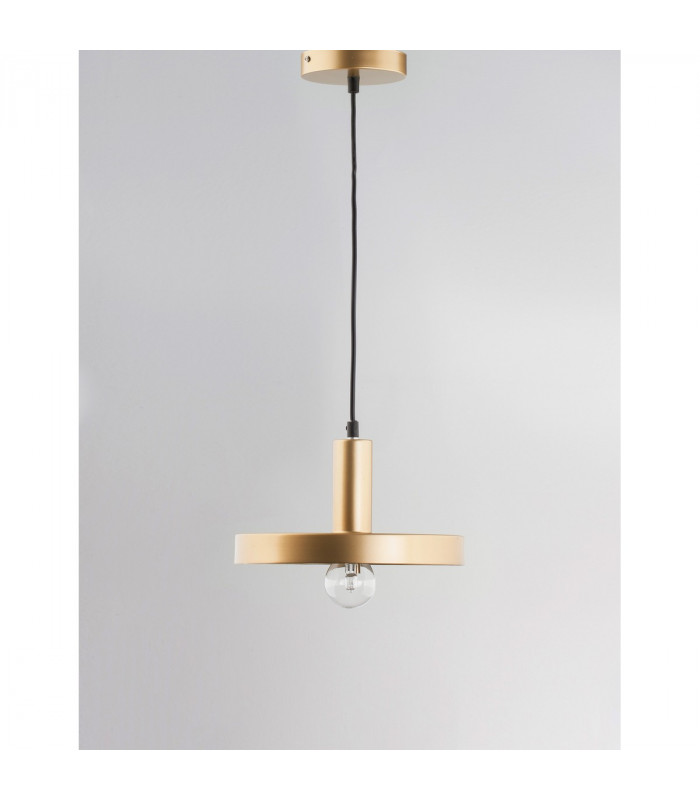 Garni Dome Pendant Ceiling Light Gold Metal Outside Inside Black LED E27-3