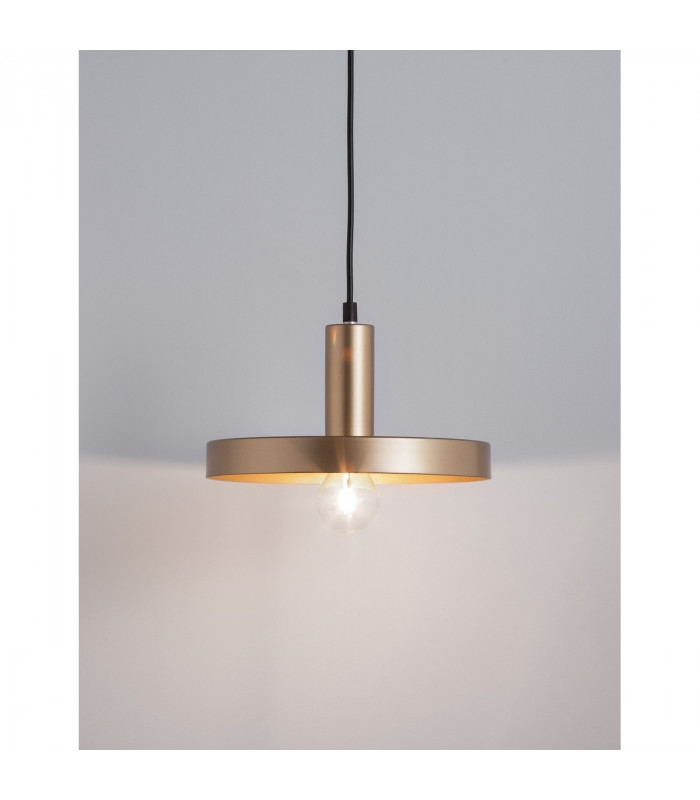 Garni Dome Pendant Ceiling Light Gold Metal Outside Inside Black LED E27-5