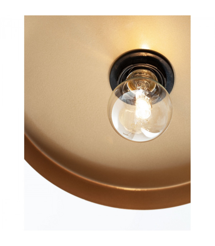 Garni Dome Pendant Ceiling Light Gold Metal Outside Inside Black LED E27-7