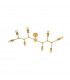 Calisto 8 Light Multi Arm Semi Flush Ceiling Lamp Brass Metal LED E27-1