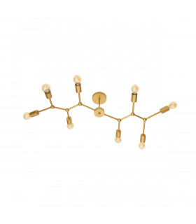 Calisto 8 Light Multi Arm Semi Flush Ceiling Lamp Brass Metal LED E27-1