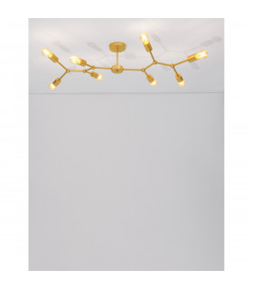 Calisto 8 Light Multi Arm Semi Flush Ceiling Lamp Brass Metal LED E27-2