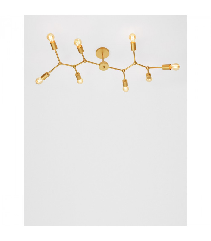 Calisto 8 Light Multi Arm Semi Flush Ceiling Lamp Brass Metal LED E27-4