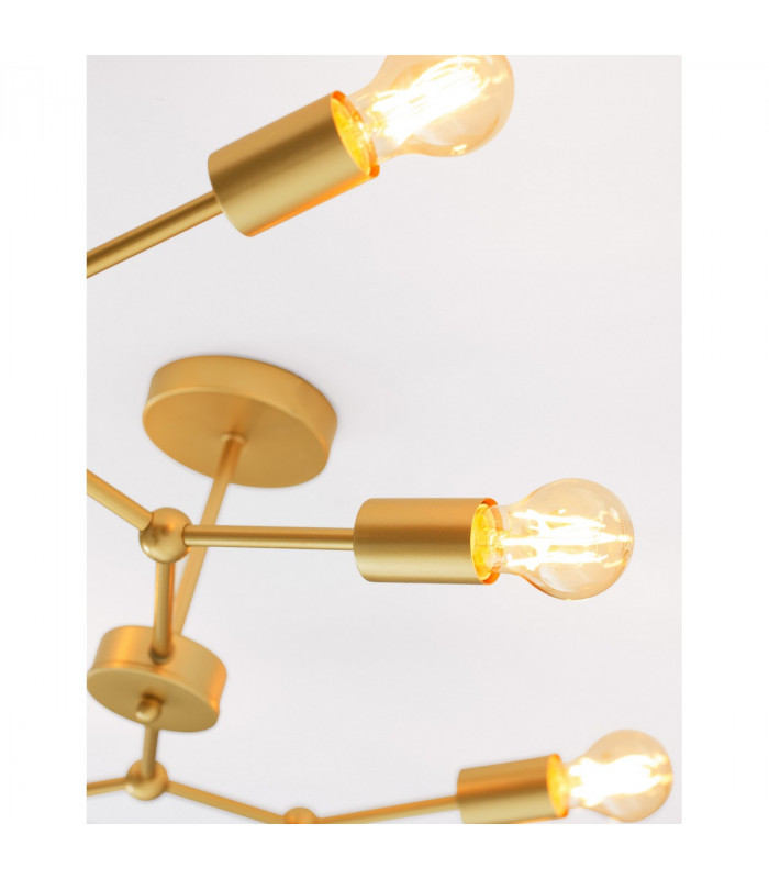 Calisto 8 Light Multi Arm Semi Flush Ceiling Lamp Brass Metal LED E27-6