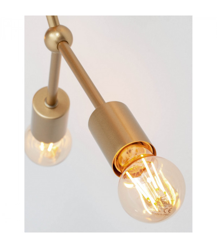 Calisto 8 Light Multi Arm Semi Flush Ceiling Lamp Brass Metal LED E27-8