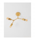 Calisto 3 Light Multi Arm Semi Flush Ceiling Lamp Brass Metal LED E27-3