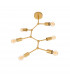 Calisto 6 Light Multi Arm Semi Flush Ceiling Lamp Brass Metal LED E27-1