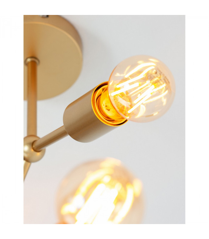Calisto 6 Light Multi Arm Semi Flush Ceiling Lamp Brass Metal LED E27-5