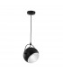 Degli Dome Pendant Ceiling Light Black Metal Outside Aluminium Inside LED E27-1