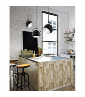 Degli Dome Pendant Ceiling Light Black Metal Outside Aluminium Inside LED E27-2