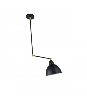 Virgo Dome Pendant Ceiling Light Black Brass Metal LED E27-1