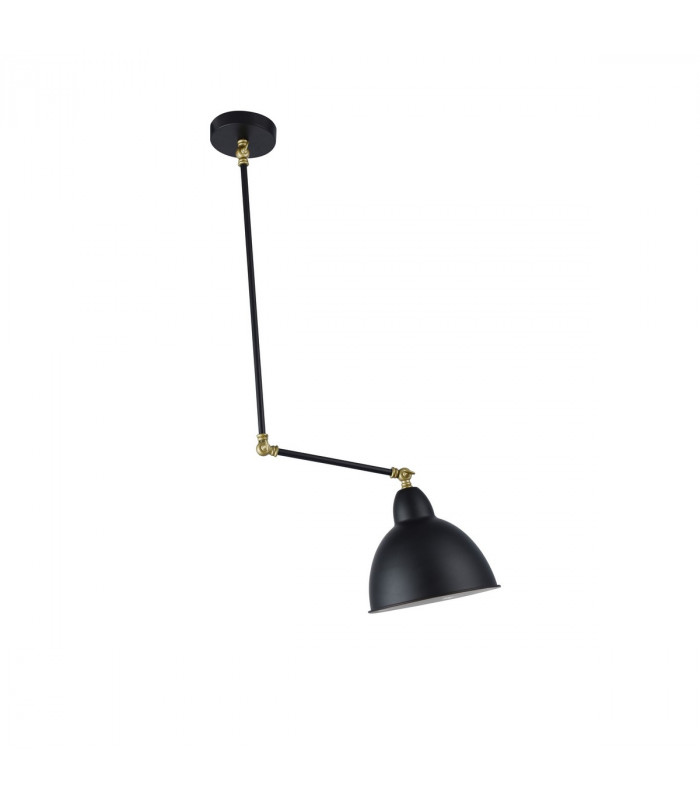 Virgo Dome Pendant Ceiling Light Black Brass Metal LED E27-1