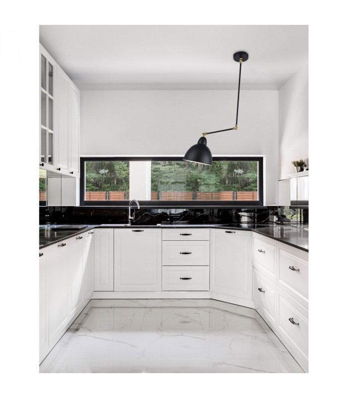 Virgo Dome Pendant Ceiling Light Black Brass Metal LED E27-3