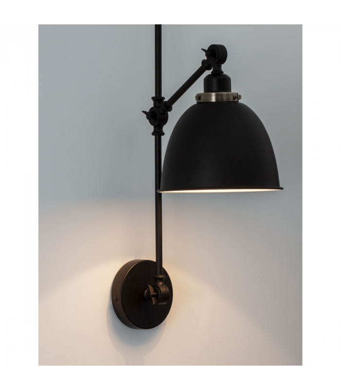 Virgo Dome Wall Lamp Black Brass Metal LED E27-4