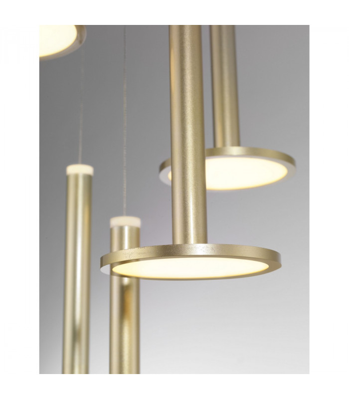 Palencia 5 Light Cluster Pendant Ceiling Light Satin Gold Aluminium LED 53W 1967Lm 3000K-3