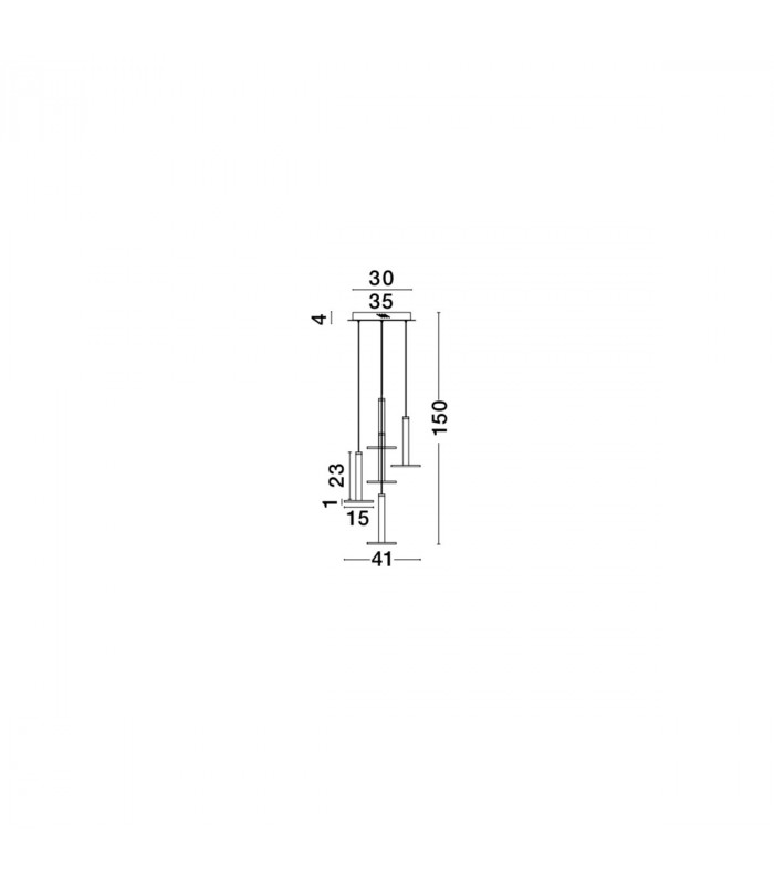 Palencia 5 Light Cluster Pendant Ceiling Light Satin Gold Aluminium LED 53W 1967Lm 3000K-4