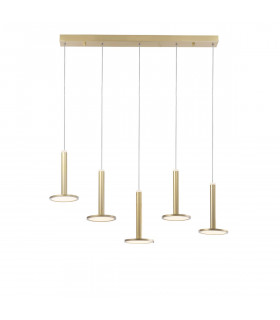 Palencia 5 Light Bar Pendant Ceiling Light Satin Gold Aluminium LED 53W 1967Lm 3000K-1