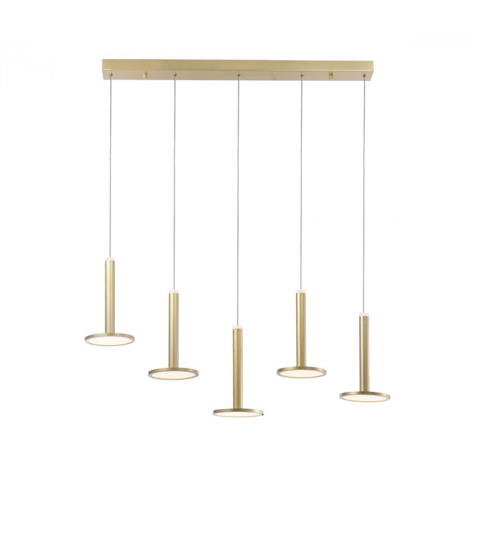 Palencia 5 Light Bar Pendant Ceiling Light Satin Gold Aluminium LED 53W 1967Lm 3000K-1