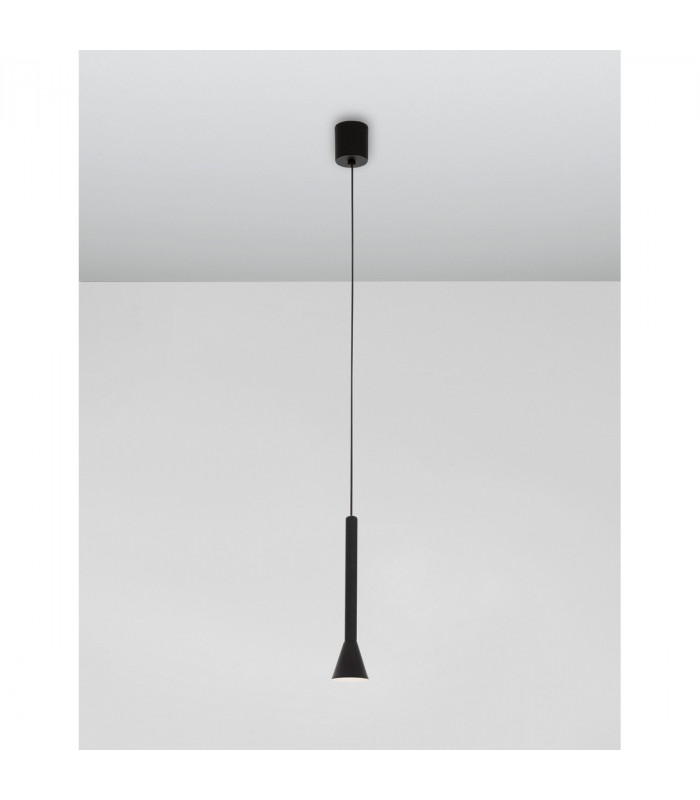 Navan Integrated LED Pendant Ceiling Light Matt Black Aluminium LED 6W 530Lm 3000K-5