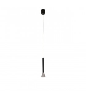 Navan Integrated LED Pendant Ceiling Light Satin Nickel Black Aluminium LED 6W 530Lm 3000K-1