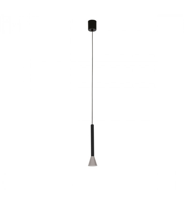 Navan Integrated LED Pendant Ceiling Light Satin Nickel Black Aluminium LED 6W 530Lm 3000K-1