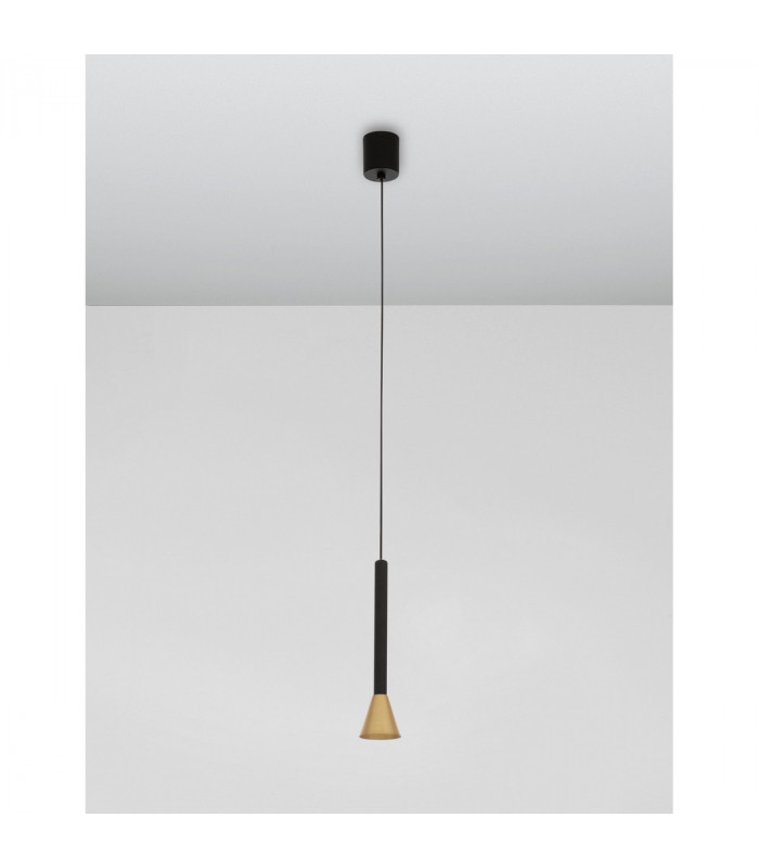 Navan Integrated LED Pendant Ceiling Light Brass Black Aluminium LED 6W 530Lm 3000K-3