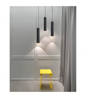 Gia Slim Pendant Ceiling Light Black Aluminium GU10 1x50W-2