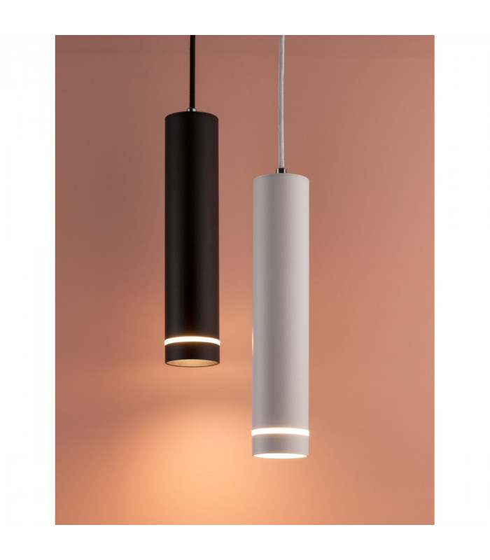 Esca Slim Pendant Ceiling Light Sandy Black Aluminium LED GU10 1x10W-2