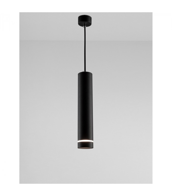 Esca Slim Pendant Ceiling Light Sandy Black Aluminium LED GU10 1x10W-4
