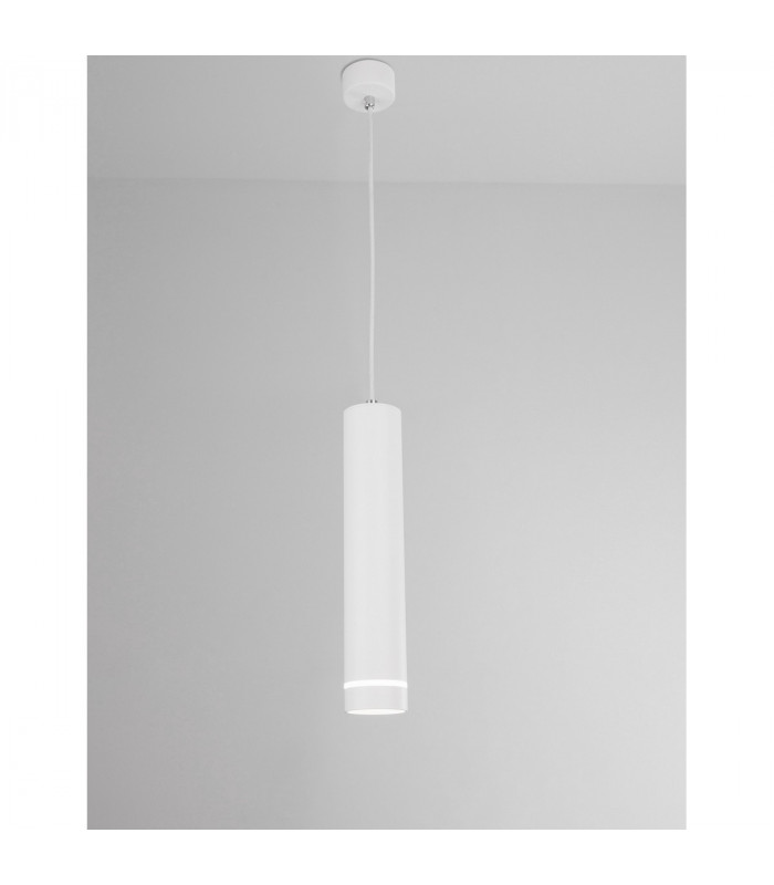 Esca Slim Pendant Ceiling Light Sandy White Aluminium LED GU10 1x10W-4