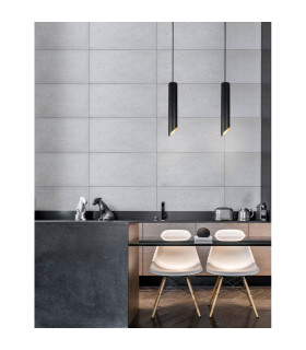 Pero Slim Pendant Ceiling Light Sandy Black Aluminium Outside Gold Aluminium Inside LED GU10 1x10W-2