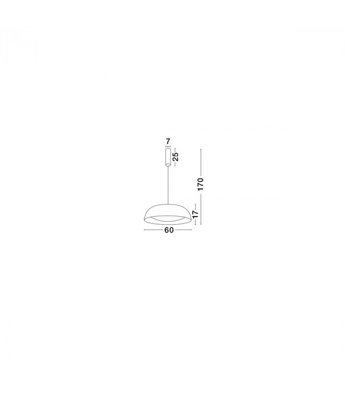 Landon Integrated LED Pendant Ceiling Light Black Aluminium Outside Copper Inside LED 40W 2400Lm 3000K-4