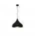 Benicio 42cm Dome Pendant Ceiling Light Black Metal Black Fabric Wire LED E27-1