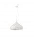 Benicio 42cm Dome Pendant Ceiling Light White Metal White Fabric Wire LED E27-1