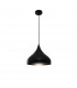 Benicio 33cm Dome Pendant Ceiling Light Black Metal Black Fabric Wire LED E27-1