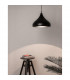 Benicio 33cm Dome Pendant Ceiling Light Black Metal Black Fabric Wire LED E27-2
