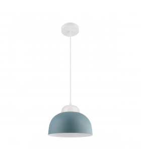 Victoria 26cm Dome Pendant Ceiling Light Blue White Aluminium White LED E27-1
