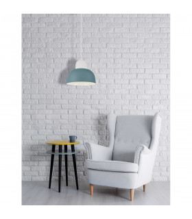 Victoria 26cm Dome Pendant Ceiling Light Blue White Aluminium White LED E27-2