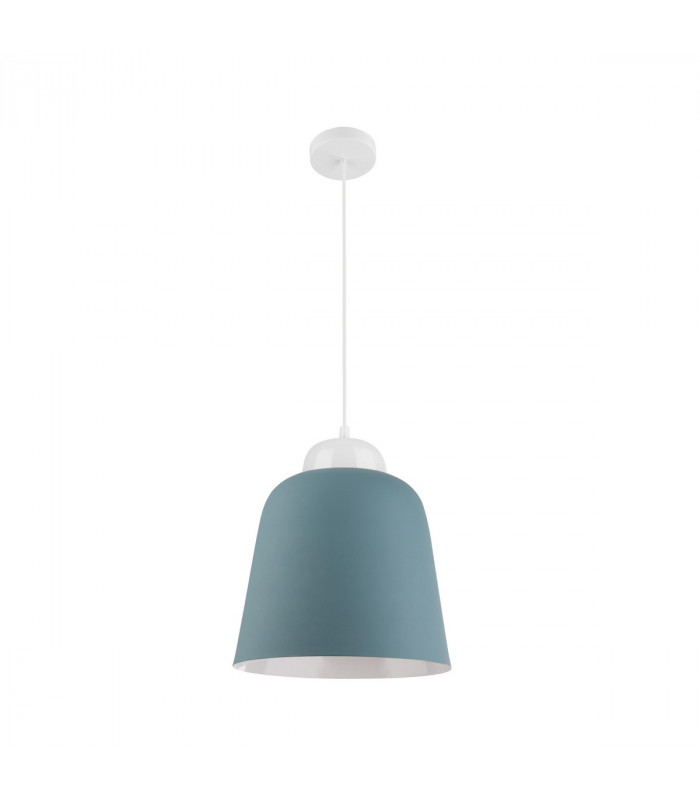 Victoria 29cm Dome Pendant Ceiling Light Blue White Aluminium White LED E27-1