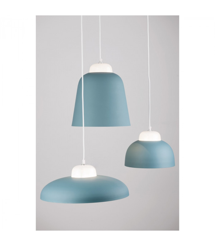 Victoria 29cm Dome Pendant Ceiling Light Blue White Aluminium White LED E27-2