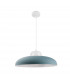 Victoria 40cm Dome Pendant Ceiling Light Blue White Aluminium White LED E27-1