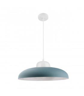 Victoria 40cm Dome Pendant Ceiling Light Blue White Aluminium White LED E27-1