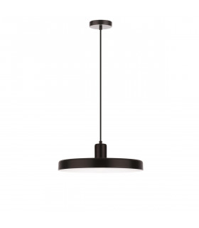 Chioto 36cm Dome Pendant Ceiling Light Matt Black Steel Outside Shiny White Steel Inside LED E27-1